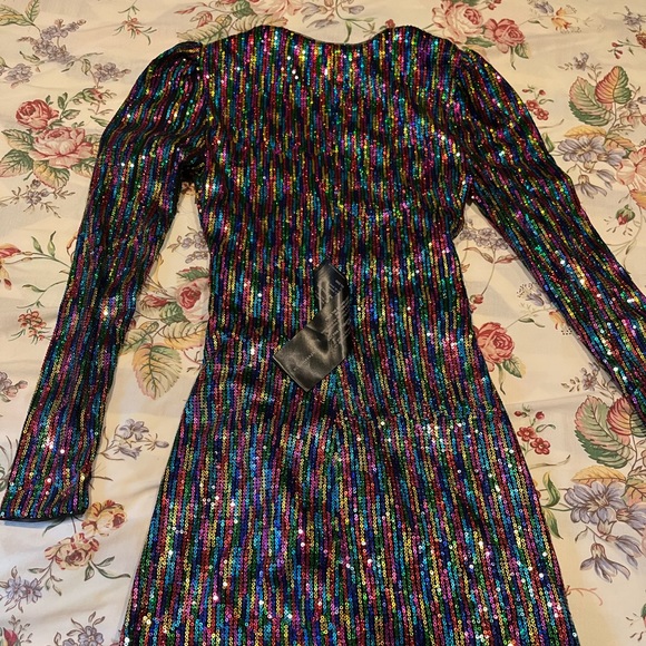 Rainbow sequin Taylor Swift style party dress by BCBG Maxazria size xxs - Picture 8 of 8